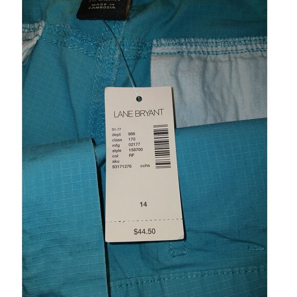 Venezia Women's Aqua Teal Cropped Cargo Pants - Size 14 - Picture 7 of 8